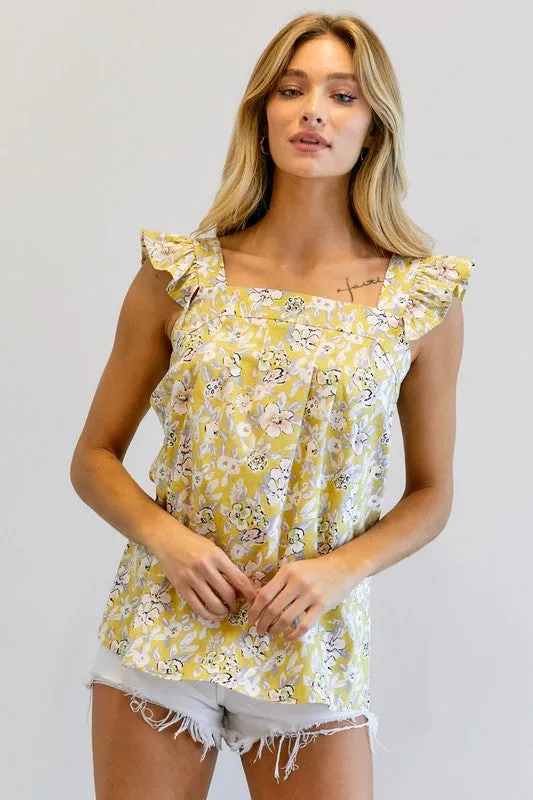 Floral Printed Ruffle Sleeveless Top sold by The Dogwood Boutique product image thumbnail 3