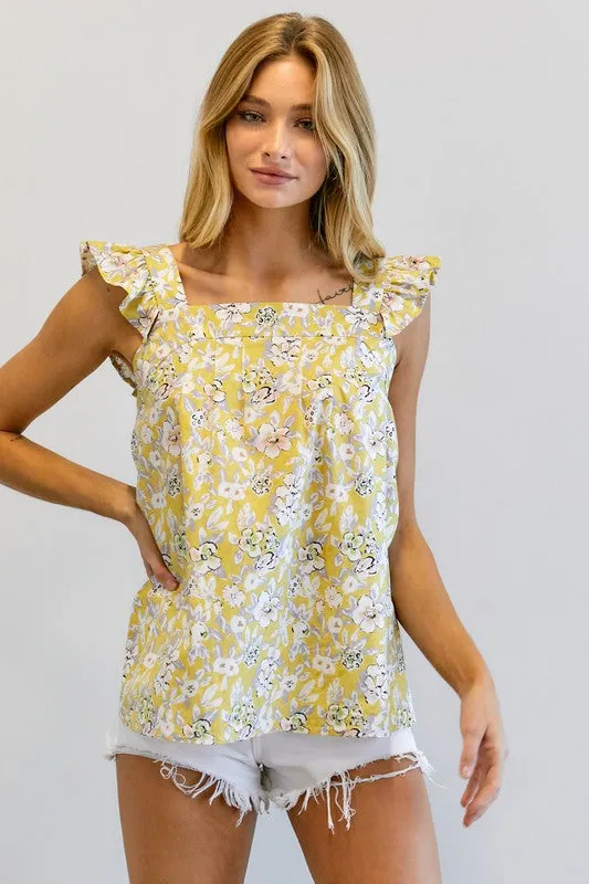 Floral Printed Ruffle Sleeveless Top sold by The Dogwood Boutique product image thumbnail 2