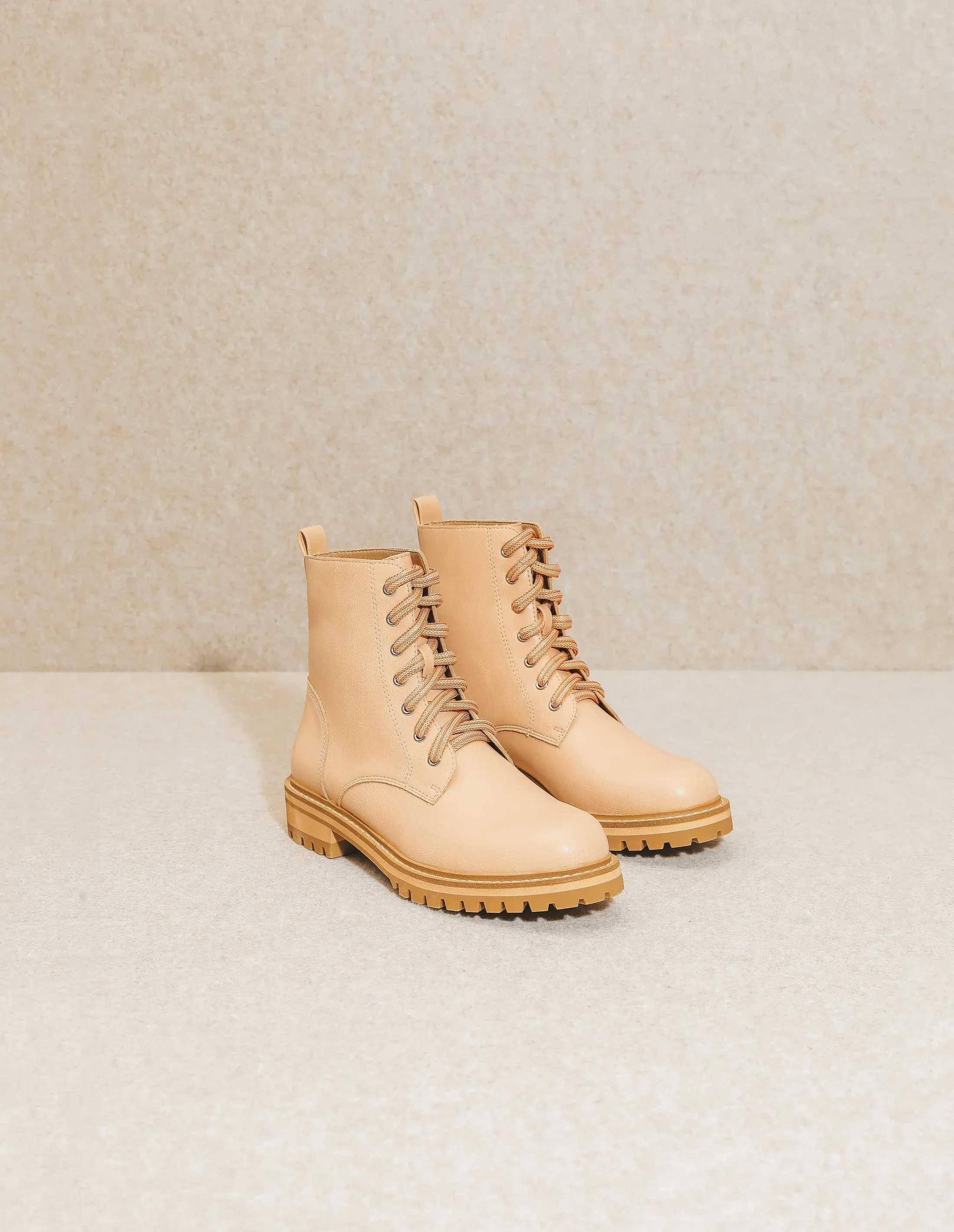 Nude Lace Up Ankle Booties sold by The Dogwood Boutique product image thumbnail 2