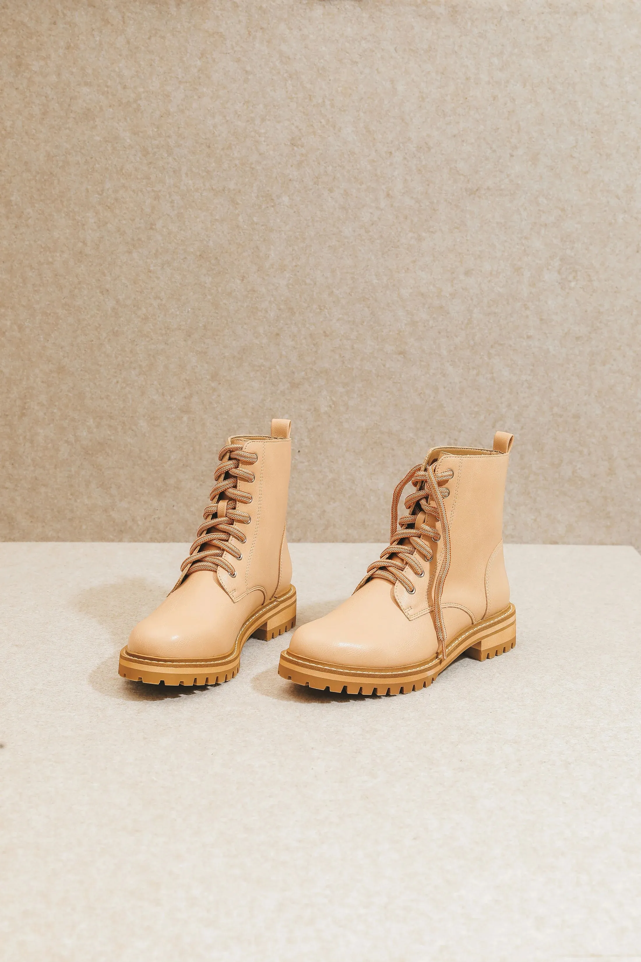 Nude Lace Up Ankle Booties sold by The Dogwood Boutique