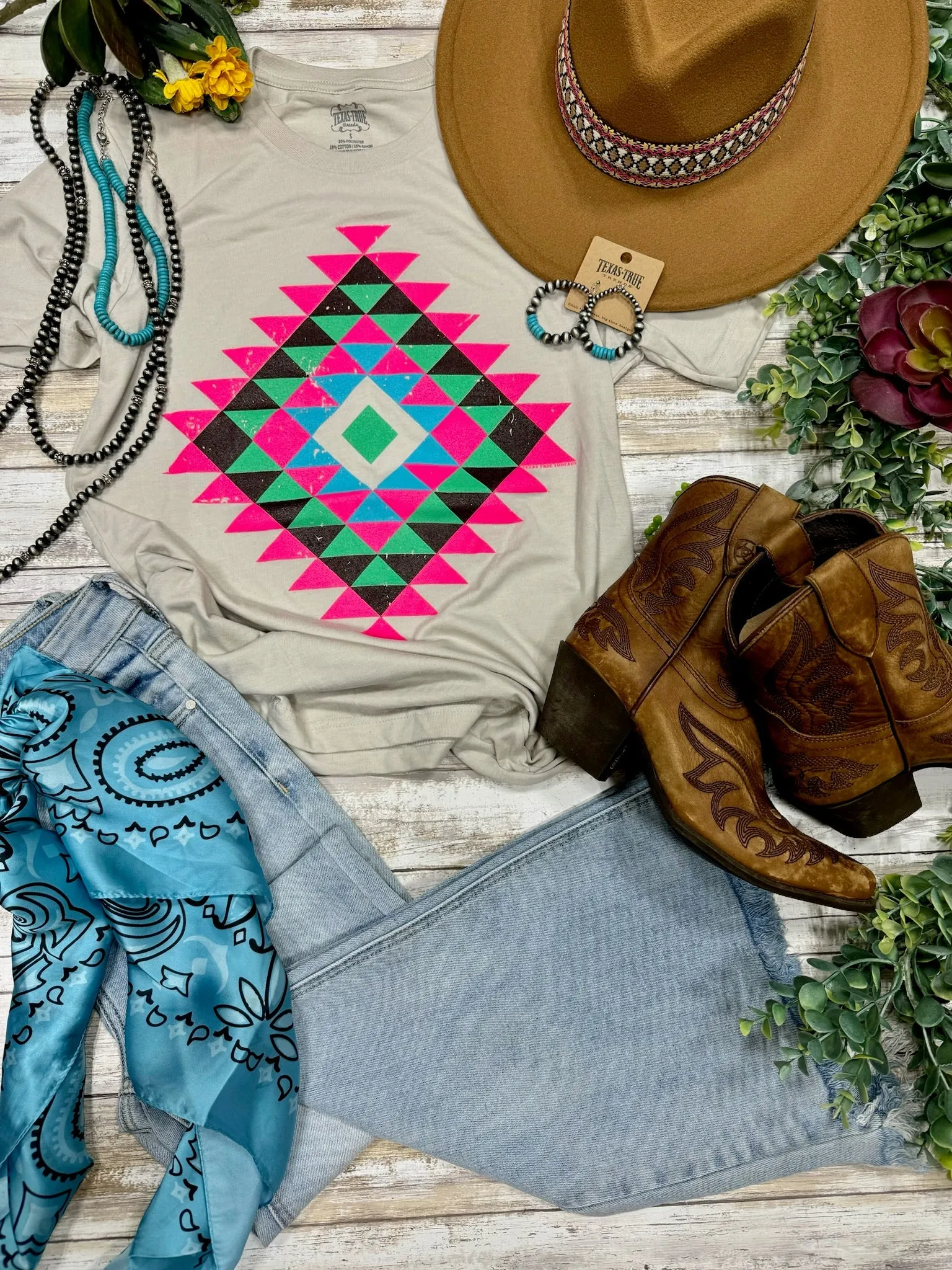 Ryanne's Neon Aztec Tee sold by The Dogwood Boutique product image thumbnail 5