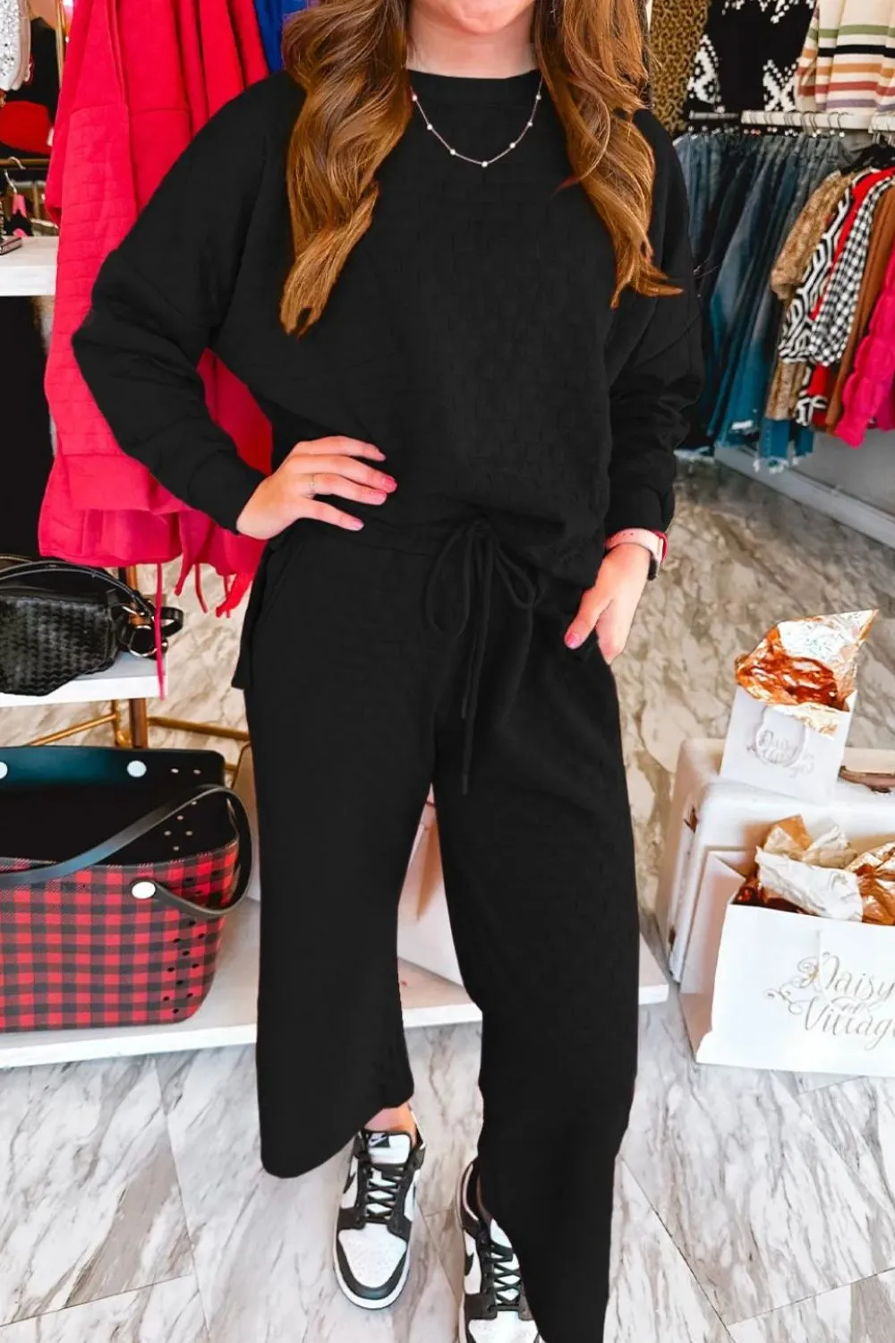 High-Low Round Neck Top and Pants Set sold by The Dogwood Boutique product image thumbnail 5