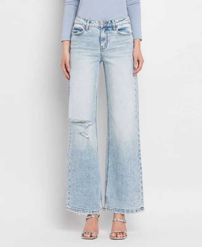 Tummy Control Super High Rise Wide Leg Jeans sold by The Dogwood Boutique