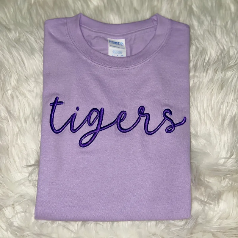 Tigers 3D Puffy Embroidery Tee sold by The Dogwood Boutique