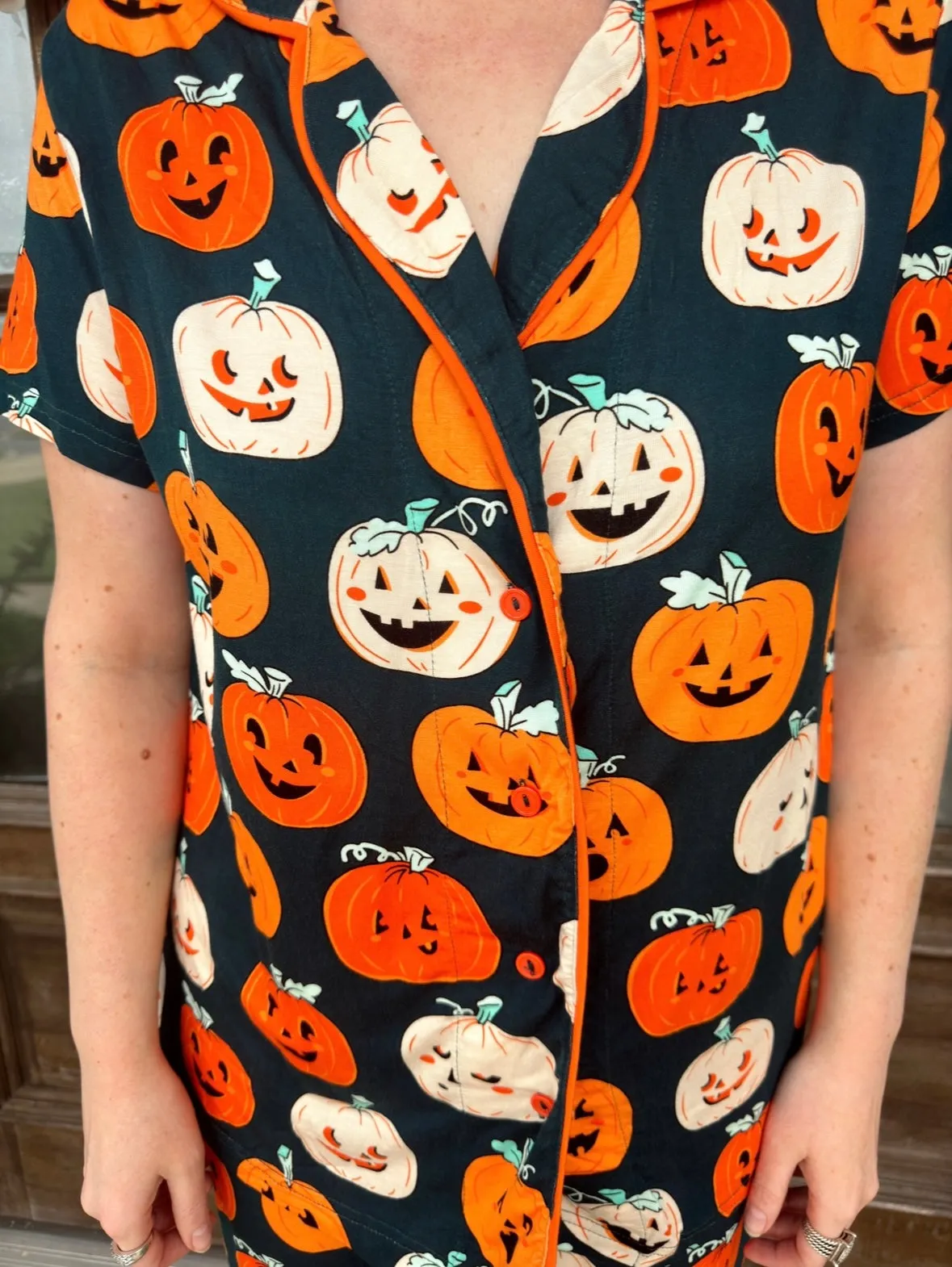 Emerald Pumpkin Pajama Set sold by The Dogwood Boutique product image thumbnail 2