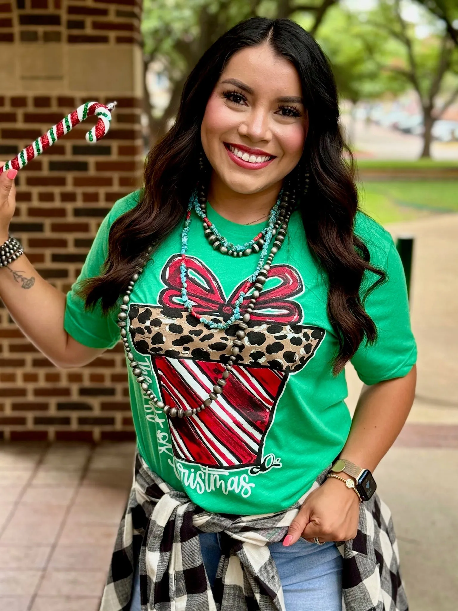 Callie Ann Stelter Candy Cane Present Tee & Sweatshirt sold by The Dogwood Boutique product image thumbnail 5