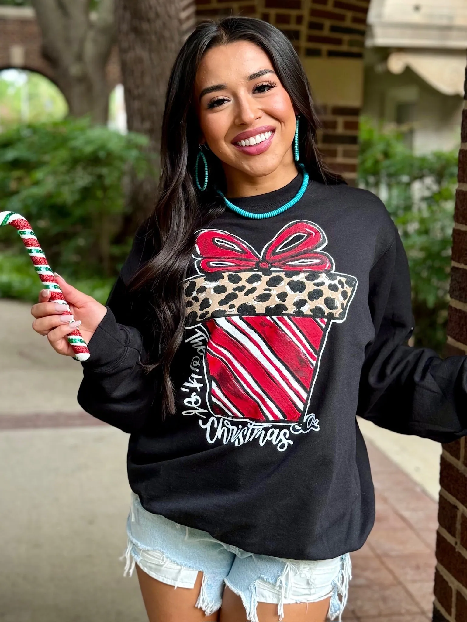 Callie Ann Stelter Candy Cane Present Tee & Sweatshirt sold by The Dogwood Boutique product image thumbnail 2