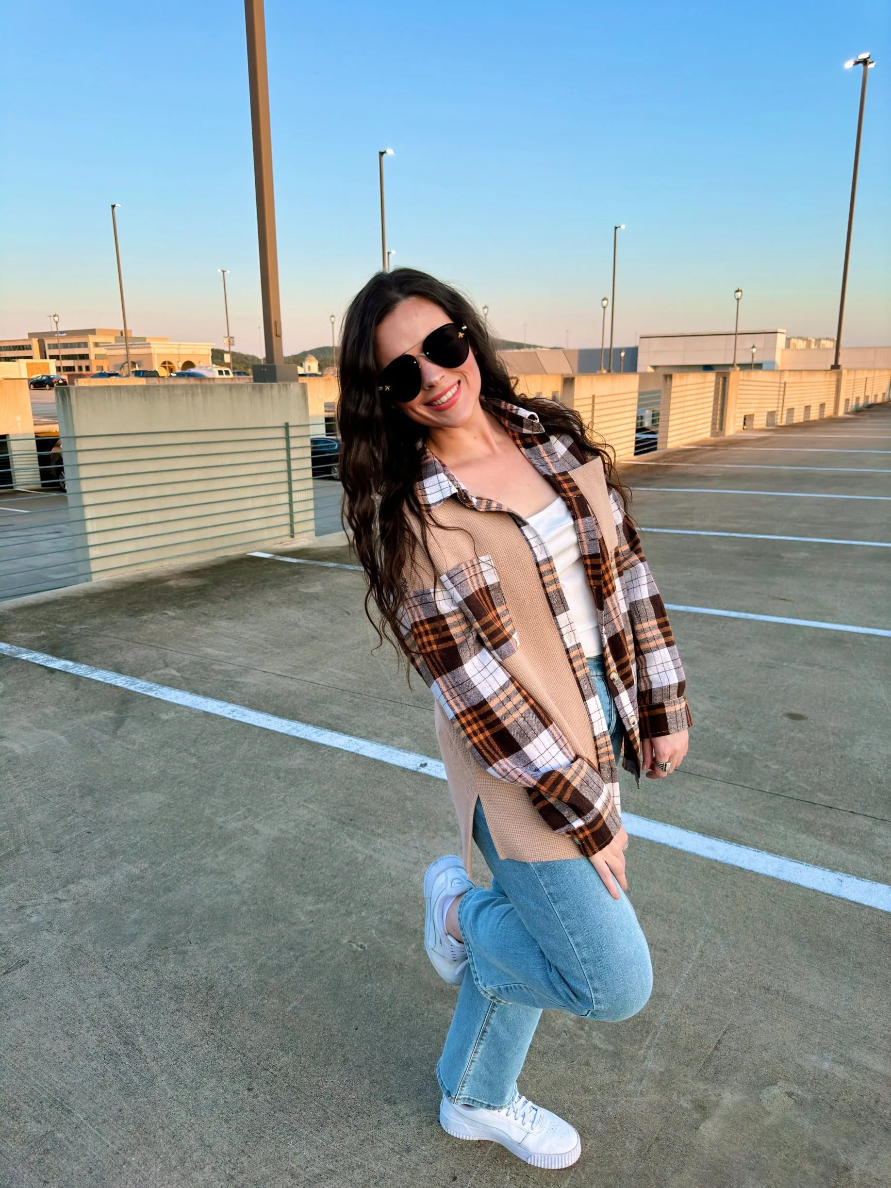 J. Lee Patchwork Plaid Shacket sold by The Dogwood Boutique product image thumbnail 4