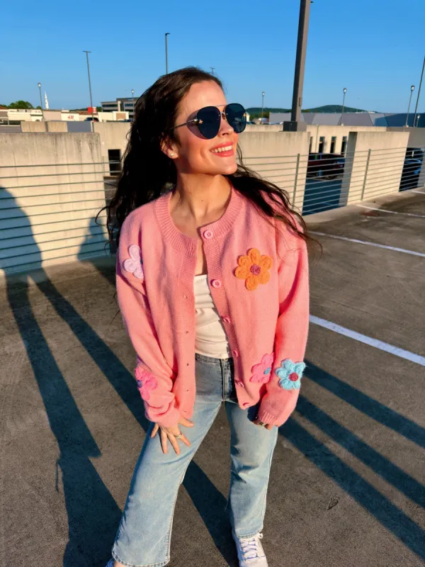 J. Lee Flower Power Cardigan sold by The Dogwood Boutique