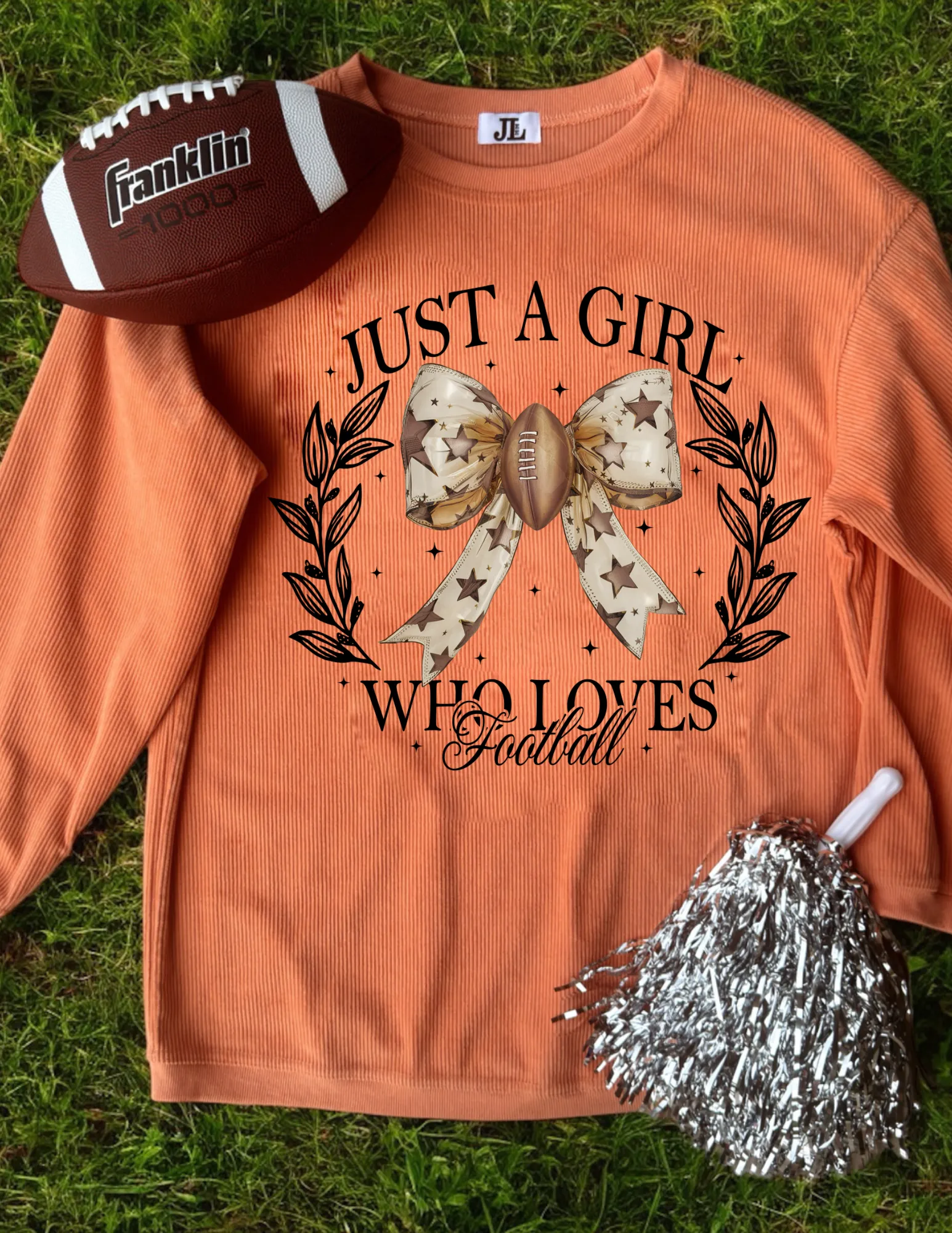 Girl Who Loves Football Corded Crew sold by The Dogwood Boutique product image thumbnail 5