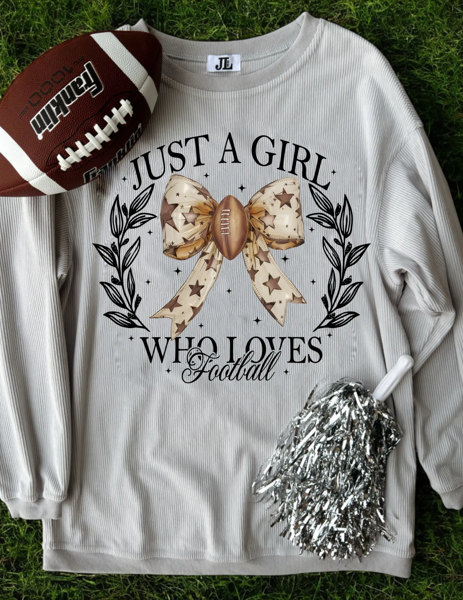 Girl Who Loves Football Corded Crew sold by The Dogwood Boutique product image thumbnail 2