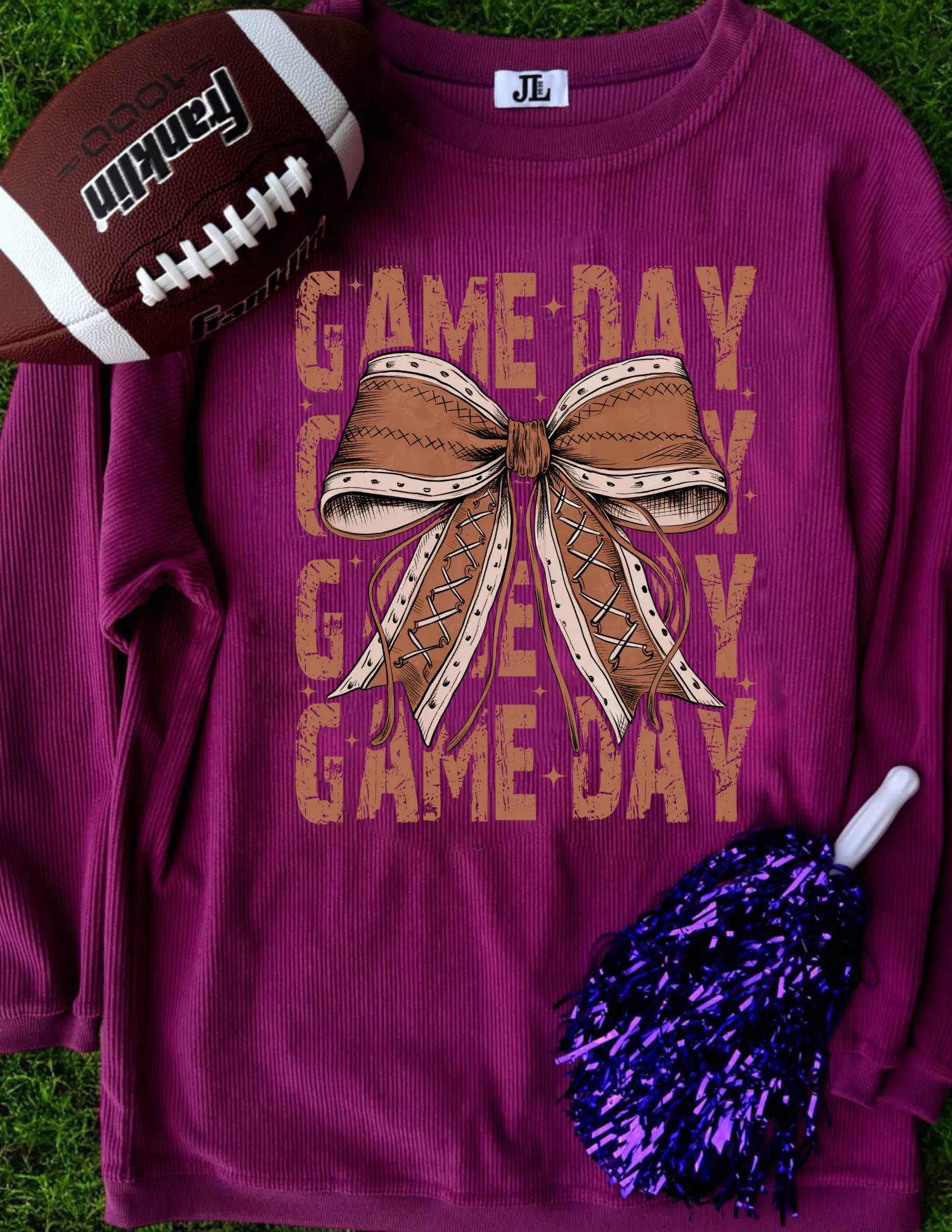 Gameday Sparkle Bow Corded Crew sold by The Dogwood Boutique product image thumbnail 5