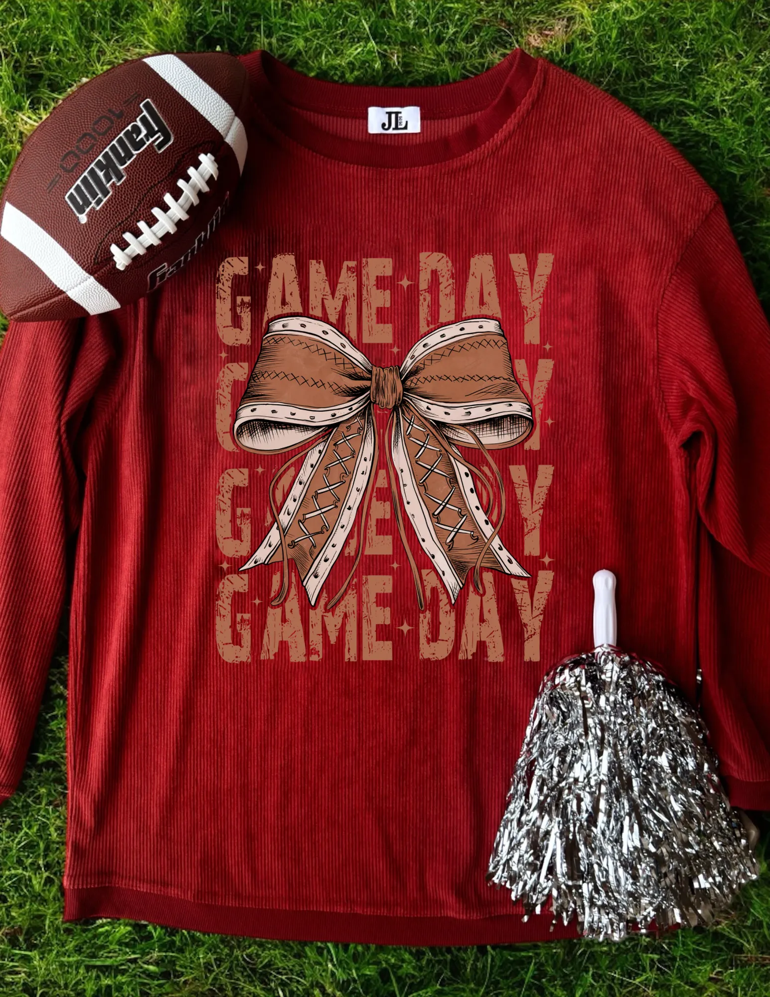 Gameday Sparkle Bow Corded Crew sold by The Dogwood Boutique product image thumbnail 2