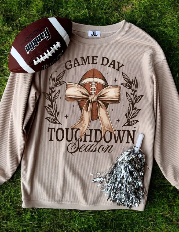 Touchdown Season Corded Crew sold by The Dogwood Boutique
