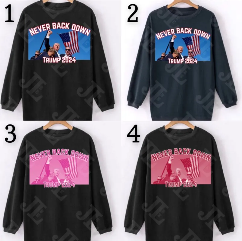 S-XXL Never Back Down Corded Crew sold by The Dogwood Boutique