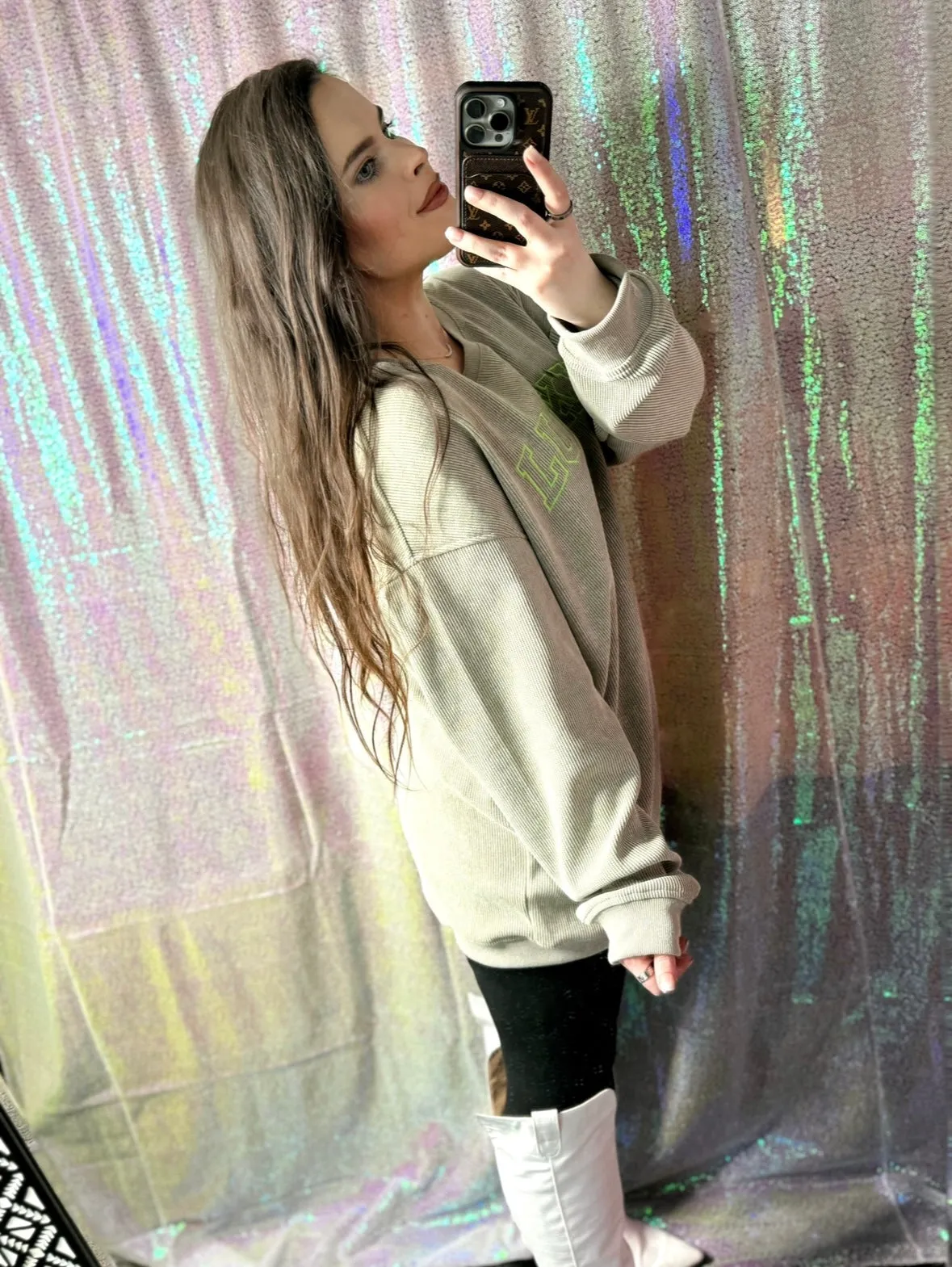 S-XXL Embroidered Lucky Corded Crew sold by The Dogwood Boutique product image thumbnail 5