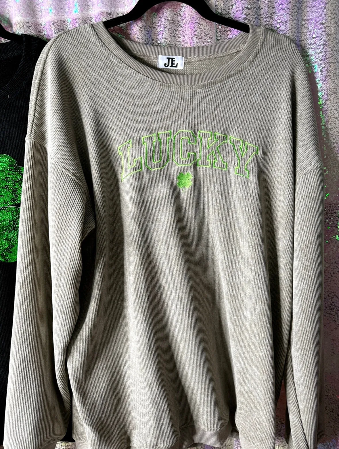 S-XXL Embroidered Lucky Corded Crew sold by The Dogwood Boutique product image thumbnail 4