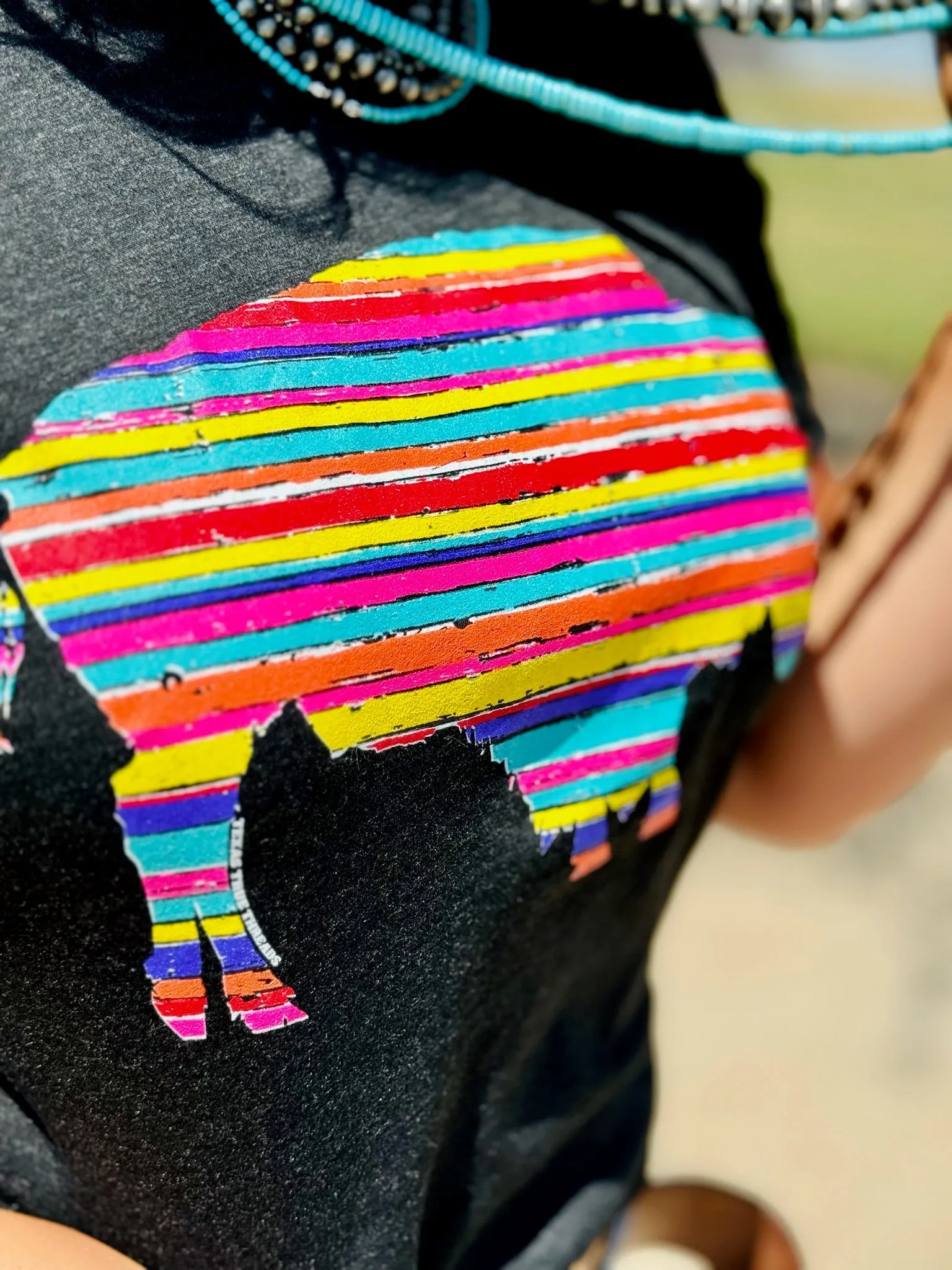 Serape Buffalo Tee sold by The Dogwood Boutique product image thumbnail 4