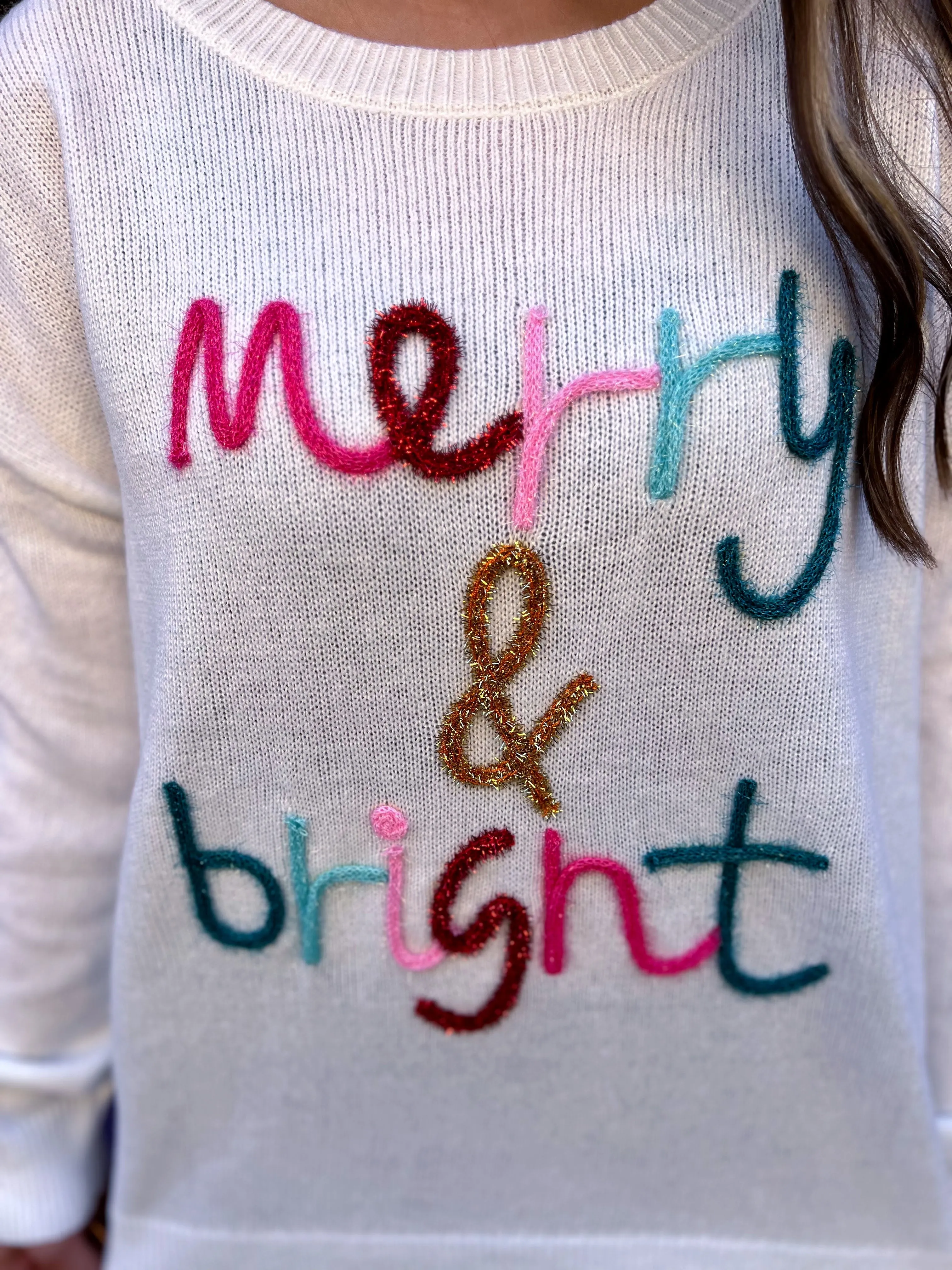 RTS Merry & Bright Tinsel Sweater sold by The Dogwood Boutique product image thumbnail 3