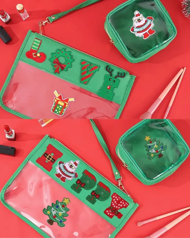 Small + Medium Christmas Pouch Set sold by The Dogwood Boutique