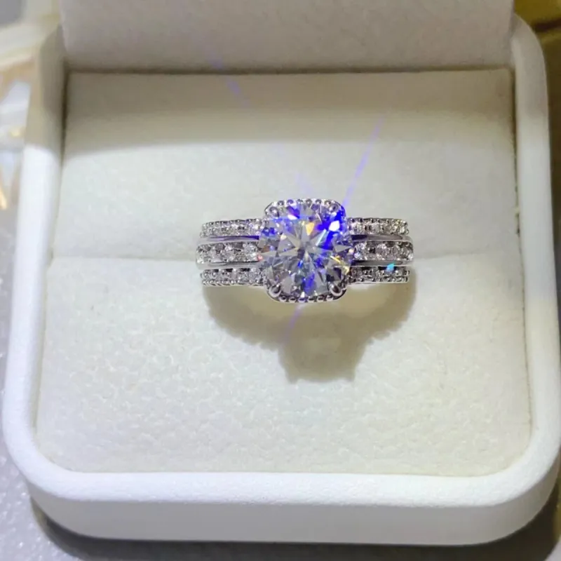 2 Carat Moissanite 925 Sterling Silver Ring sold by The Dogwood Boutique