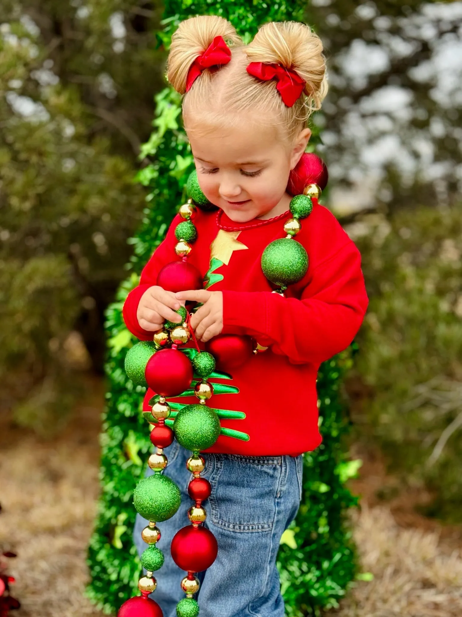 Puff Christmas Tree on Youth Sweatshirt sold by The Dogwood Boutique product image thumbnail 3
