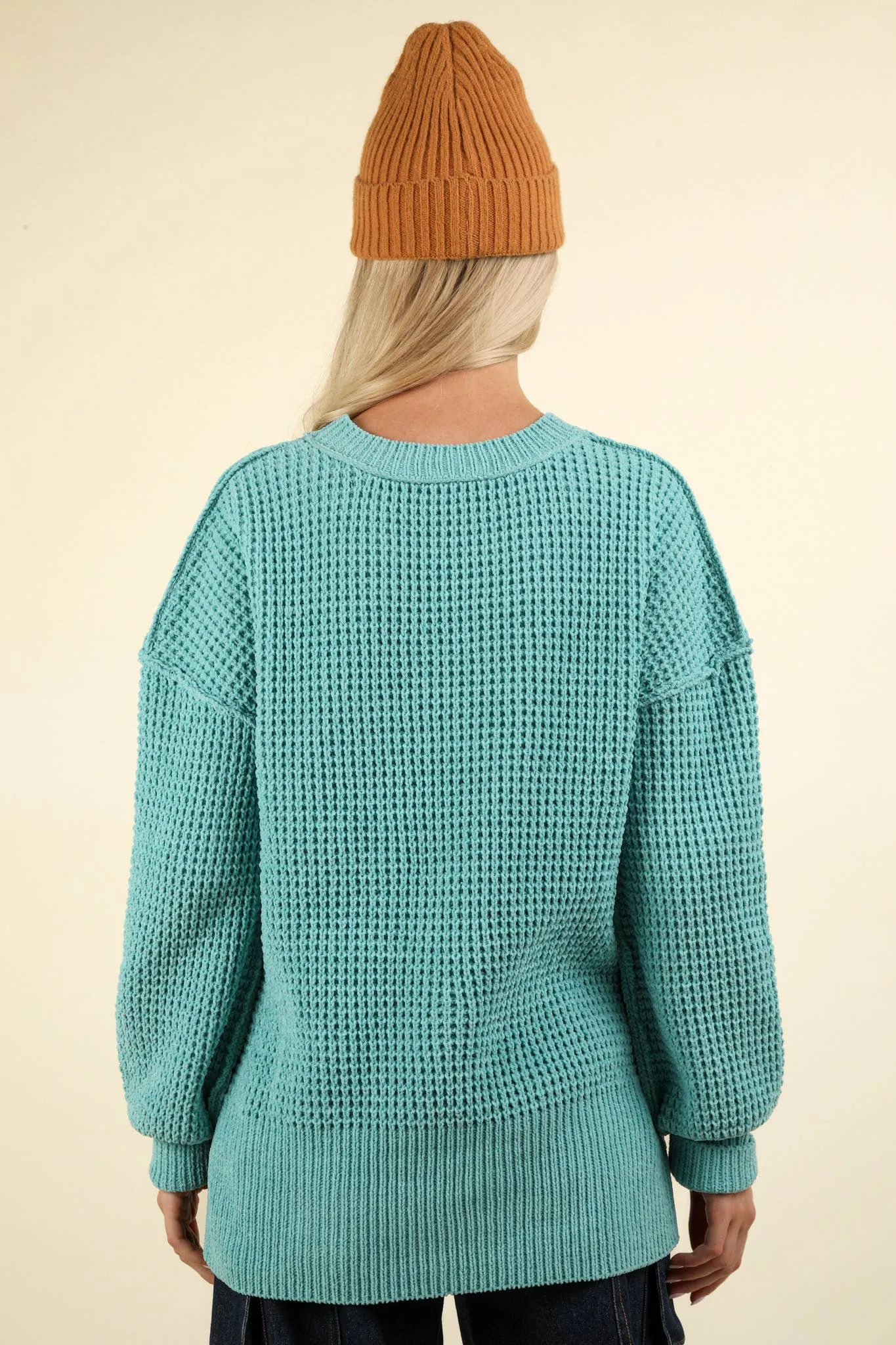 Sea Foam Oversized Knit Sweater Pullover sold by The Dogwood Boutique product image thumbnail 4