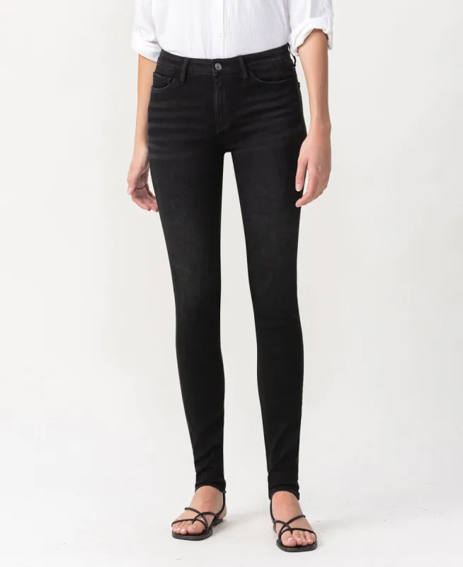 Black Mid Rise Ankle Skinny Jeans sold by The Dogwood Boutique