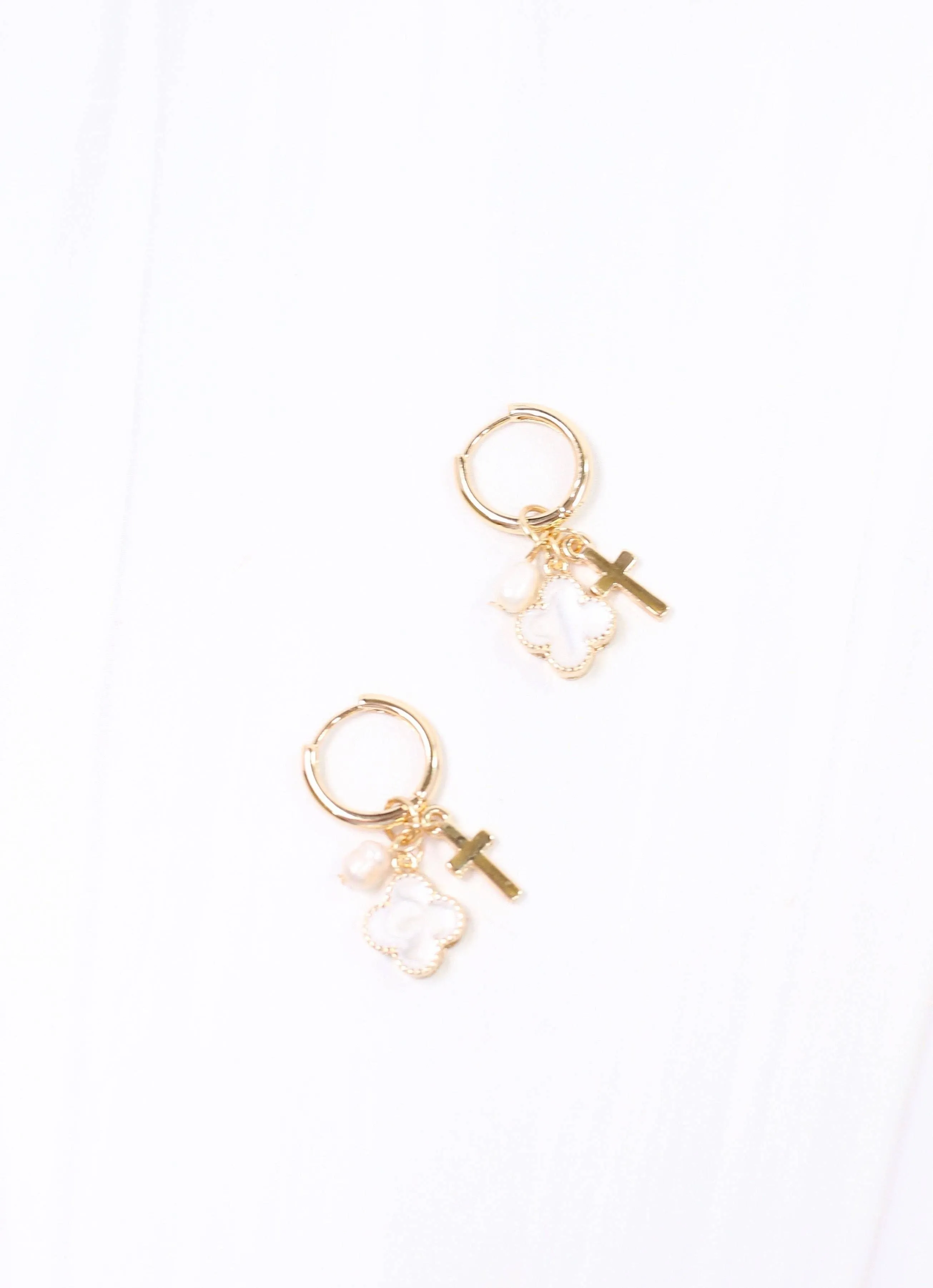 Riccoli Gold Charm Earring sold by The Dogwood Boutique