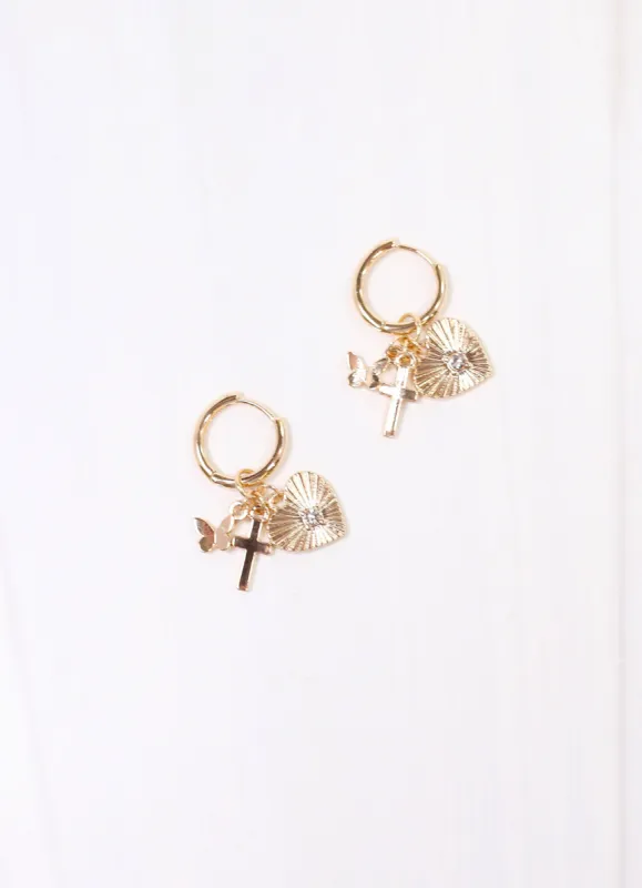 Moreland Gold Charm Earring sold by The Dogwood Boutique