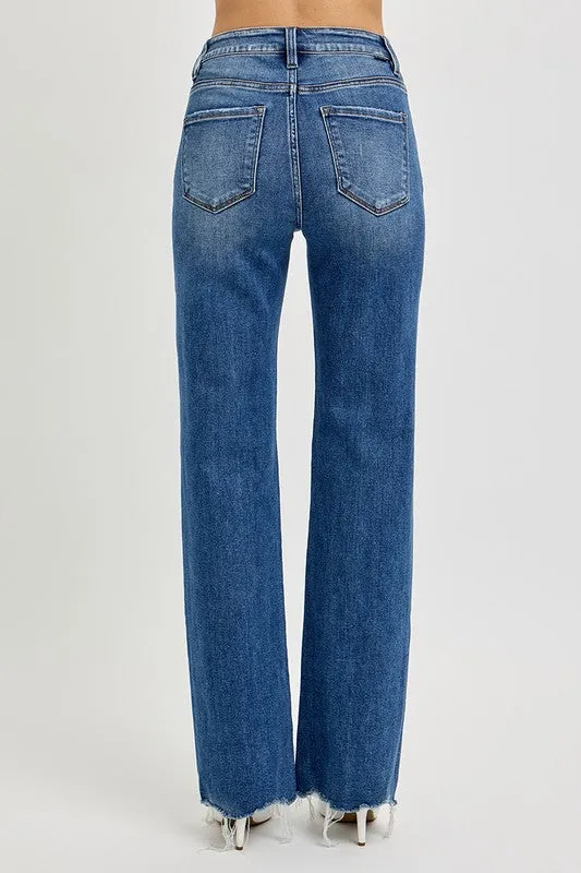 RISEN Tummy Control High Rise Raw Cut Jeans sold by The Dogwood Boutique product image thumbnail 3