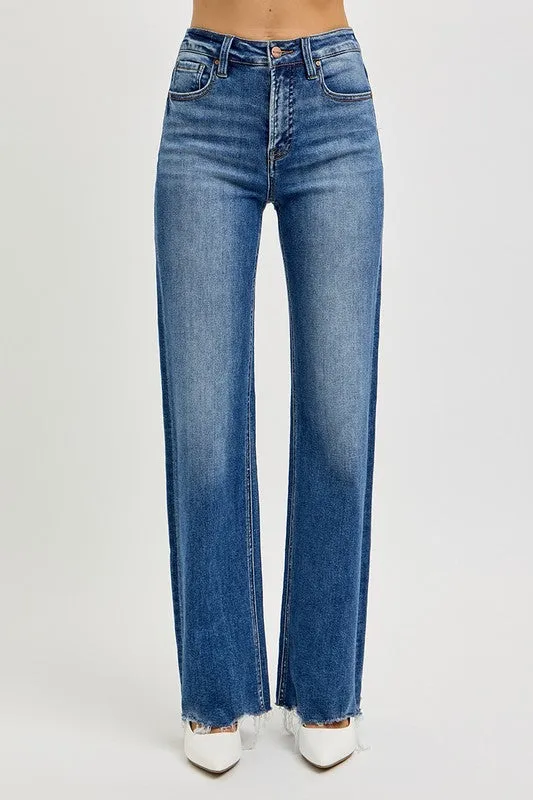 RISEN Tummy Control High Rise Raw Cut Jeans sold by The Dogwood Boutique product image thumbnail 5