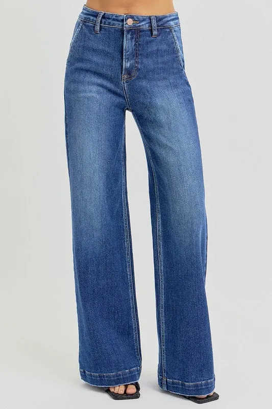 RISEN Full Size High Rise Wide Leg Jeans with Slanted Pockets sold by The Dogwood Boutique product image thumbnail 5