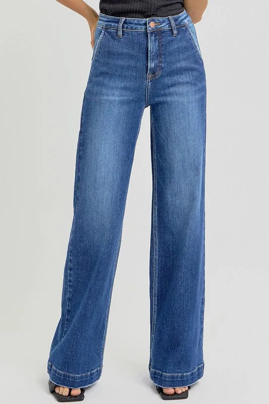 RISEN Full Size High Rise Wide Leg Jeans with Slanted Pockets sold by The Dogwood Boutique product image thumbnail 2