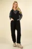 Black Casual Loose Fit Solid Knit Baggy Jumpsuit sold by The Dogwood Boutique