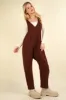 Black Casual Loose Fit Solid Knit Baggy Jumpsuit sold by The Dogwood Boutique