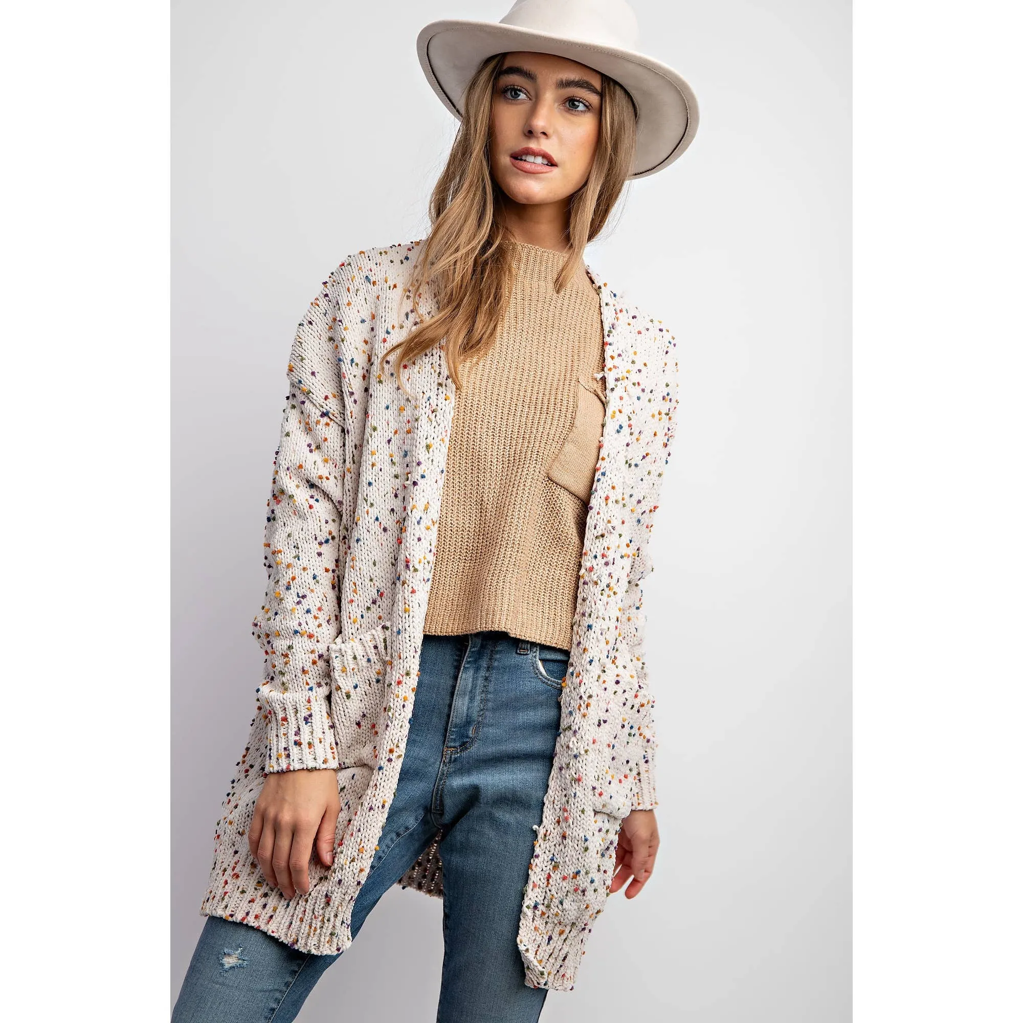 Oatmeal Cardigan with Rainbow Sprinkles sold by The Dogwood Boutique product image thumbnail 5