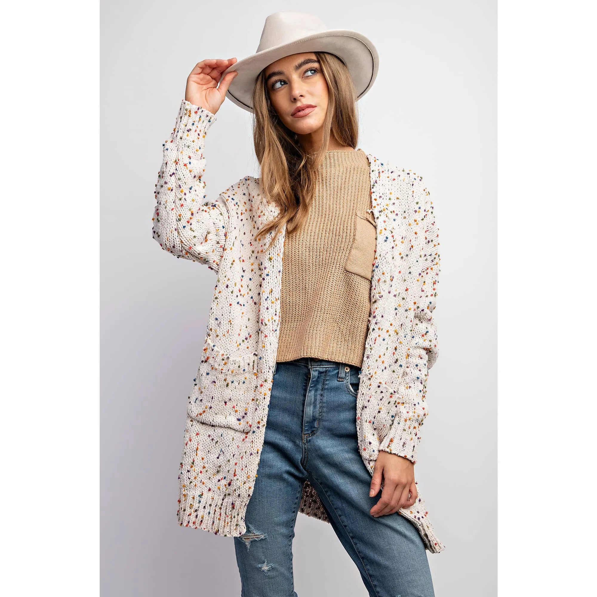 Oatmeal Cardigan with Rainbow Sprinkles sold by The Dogwood Boutique product image thumbnail 2