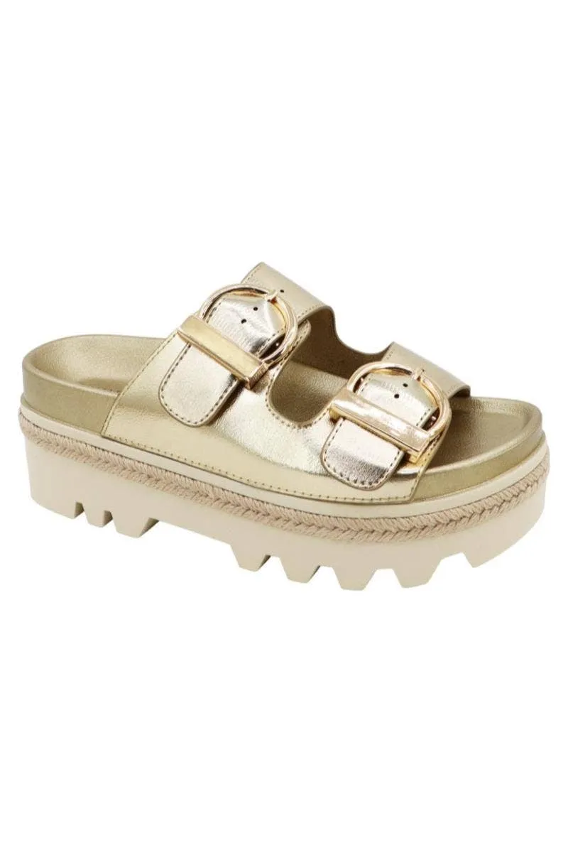 Gold Platform Sandals sold by The Dogwood Boutique