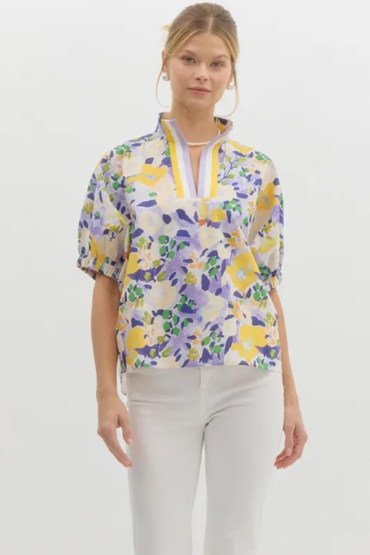 Floral print dolman sleeve top sold by The Dogwood Boutique
