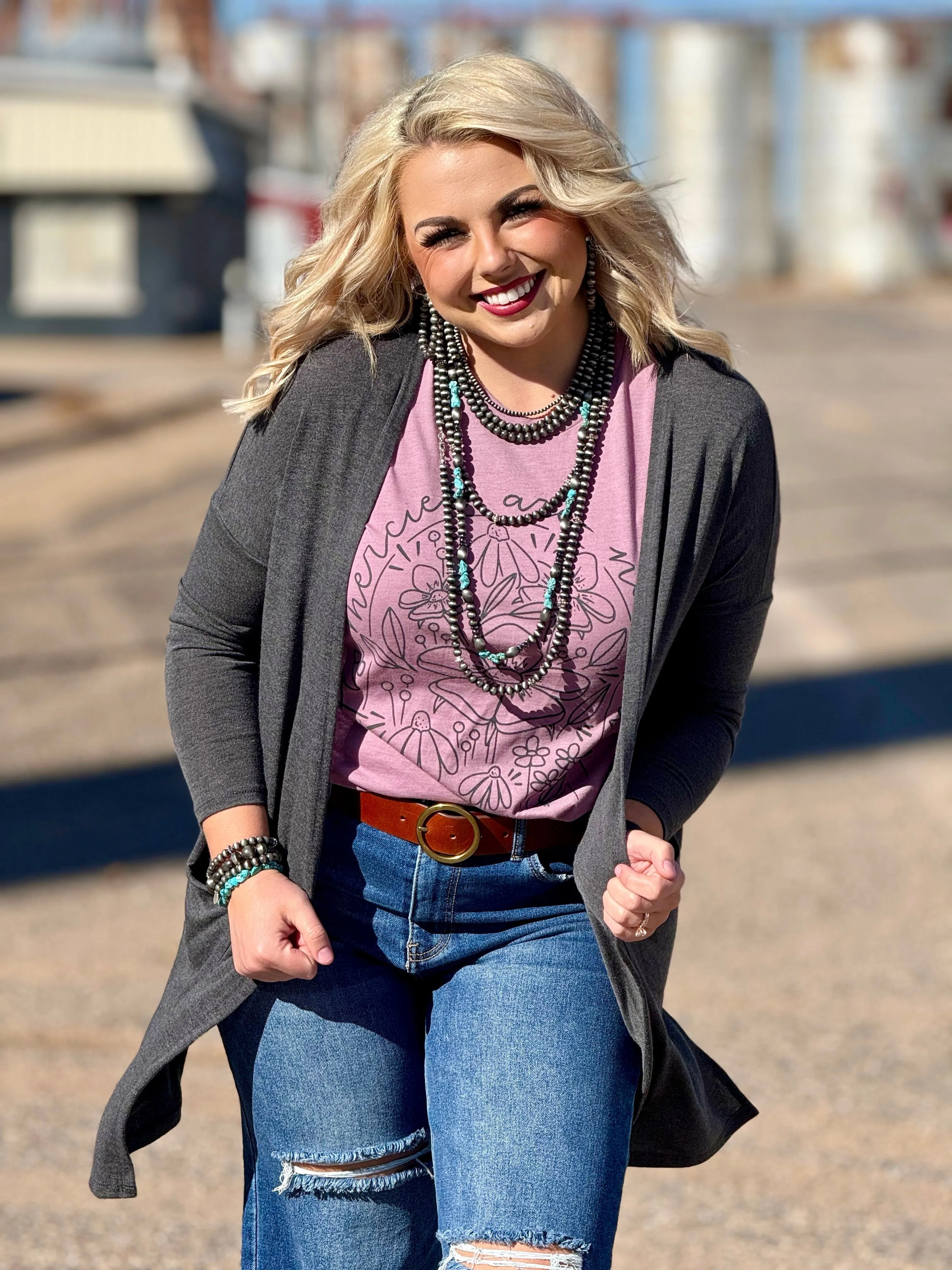 Grey Hacci Cardigan sold by The Dogwood Boutique product image thumbnail 2