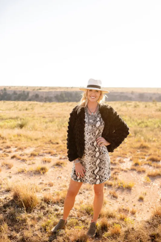 Snakeskin Short-Sleeve Dress sold by The Dogwood Boutique