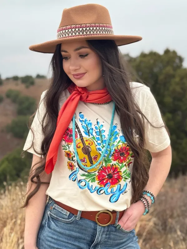 Callie Ann Stelter Bluebonnet Howdy Tee sold by The Dogwood Boutique