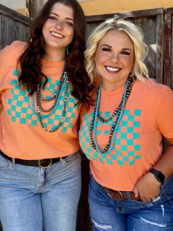 Smiley Face in Turquoise Puff Ink sold by The Dogwood Boutique