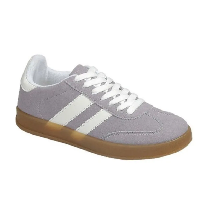 Lilac White Stripe Casual Sneakers sold by The Dogwood Boutique