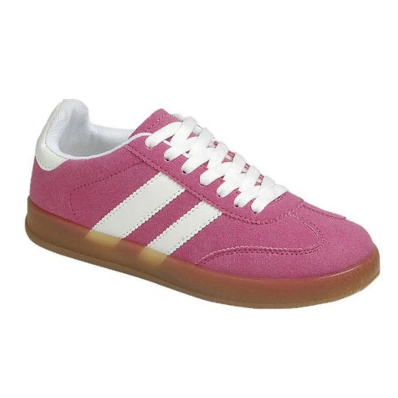 Hot Pink/White Stripe Casual Sneakers sold by The Dogwood Boutique