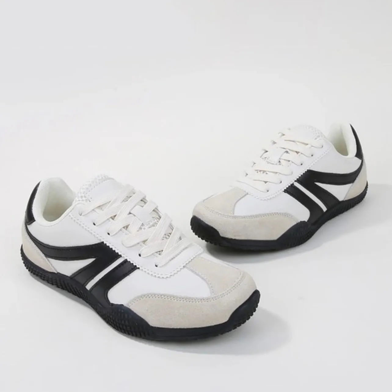 White/Black Retro Stripe Sneakers sold by The Dogwood Boutique product image thumbnail 2