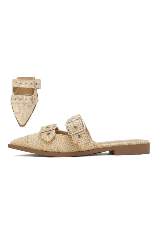 POINTED CLOSED TOE, SLIP ON MULE FLATS sold by The Dogwood Boutique