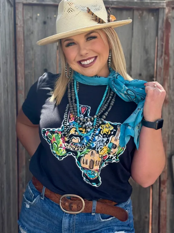 Callie Ann Stelter Texas Icons Tee sold by The Dogwood Boutique