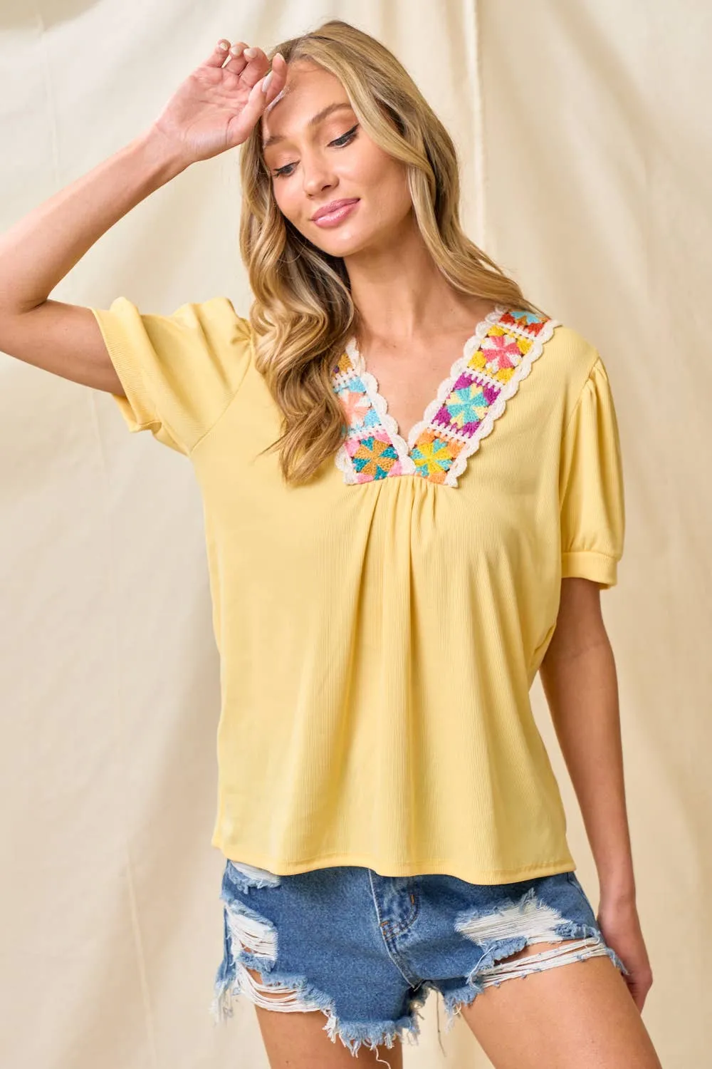 Pale Yellow Casual Top sold by The Dogwood Boutique